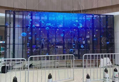 P3.91-7.8 transparente en centro comercial